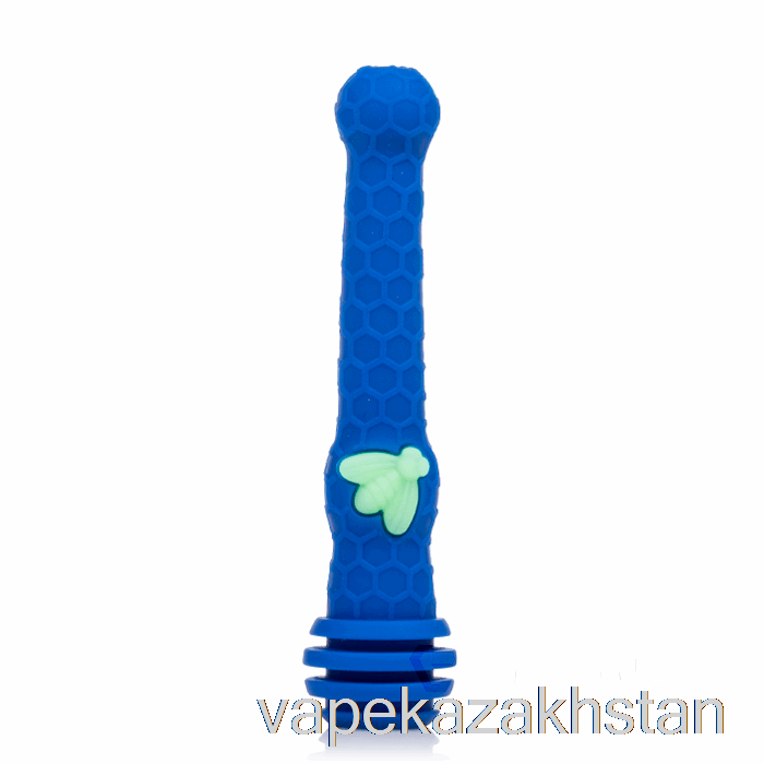 Vape Kazakhstan Stratus Honey Dipper Silicone Dab Straw Navy / UV Bee (Blue / UV Green Bee)